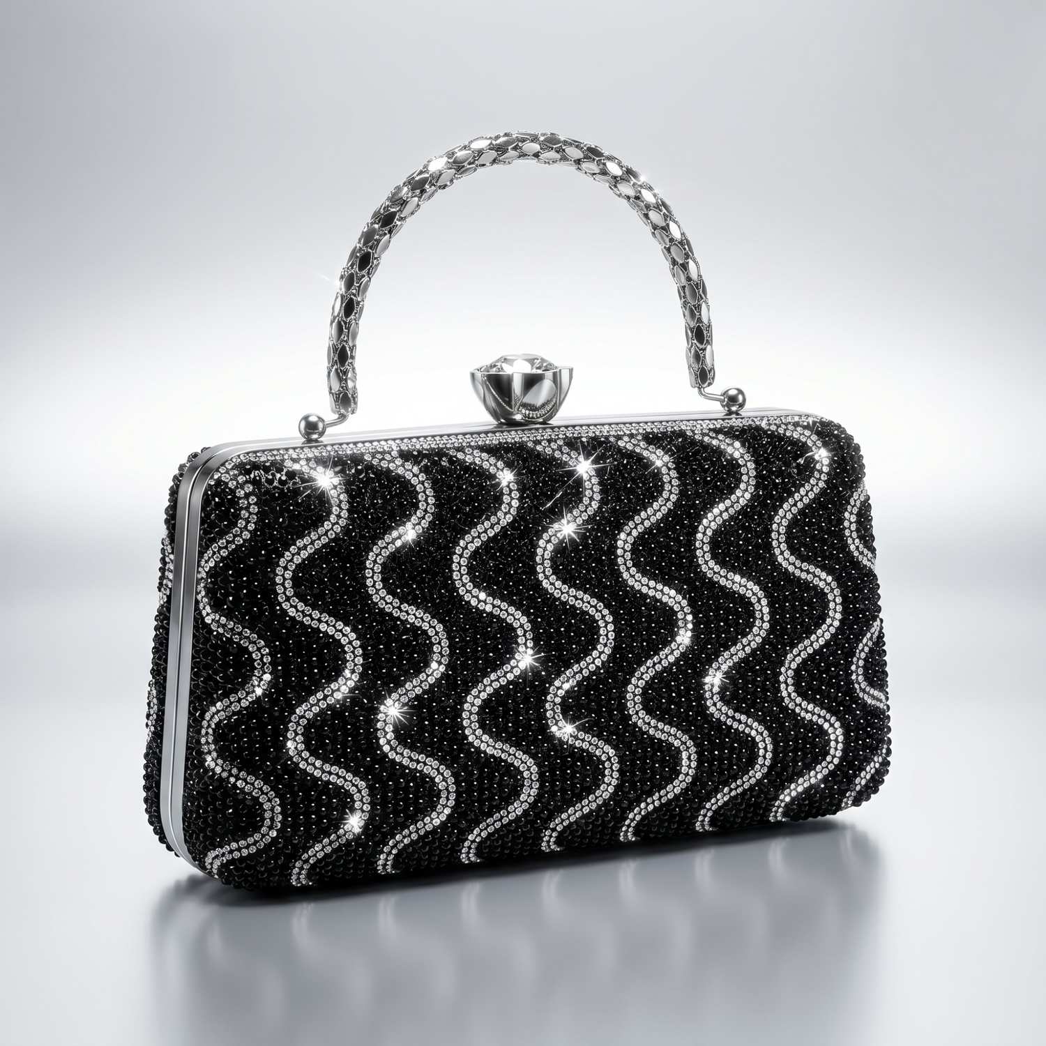 Party Clutch Stone Ladies purse (Black)