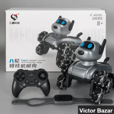 Eight-Wheel Stunt Mechanical Dog RC Robot (2.4GHz):